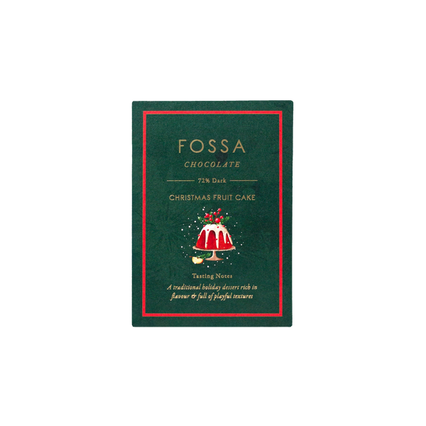 Fossa Chocolate Christmas Fruit Cake bar — limited release craft chocolate Australia